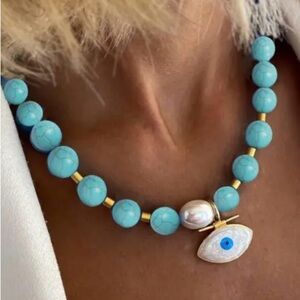 Beaded Evil eye Collar Necklace